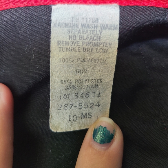 Vintage quilted puff shoulder jacket, red, size medium, - Picture 8 of 8